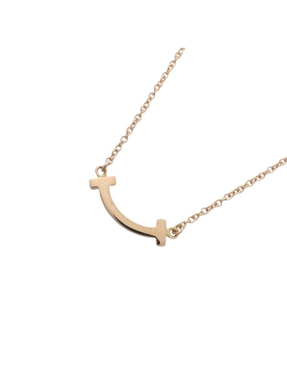 Tiffany & Co Necklace T Smile Mini 18k Pink Gold